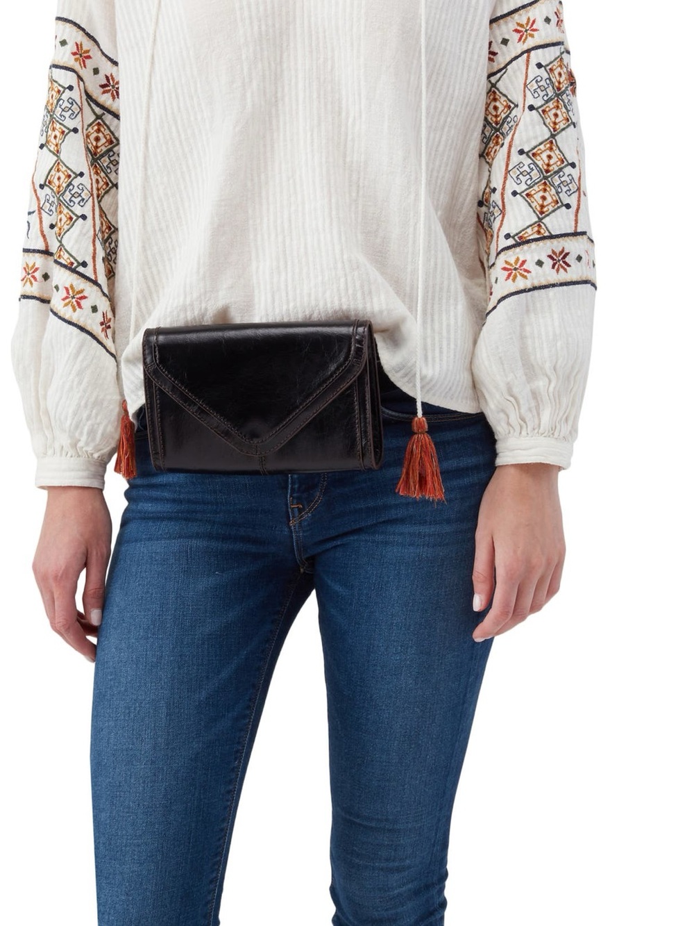 HOBO Fleet Convertible Black Leather Crossbody / Clutch / Belt Bag